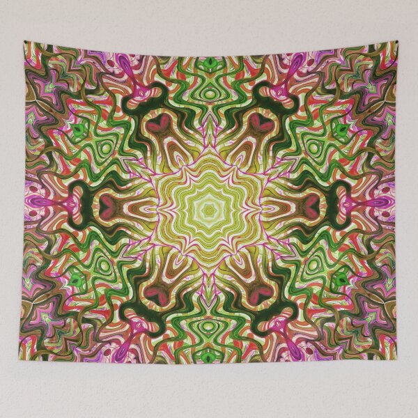 Item preview, Hippie Vibes Kaleidoscope Abstract Radial Symmetry Pattern Boho Aesthetic Art 6 of 12 designed and sold by Beachy.