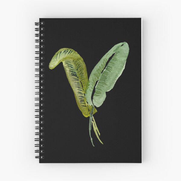 Item preview, palm leaf watercolor illustration on black background  designed and sold by Yana Mustafina | Boho Soulful Designs.