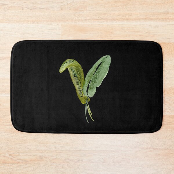 Item preview, palm leaf watercolor illustration on black background  designed and sold by Yana Mustafina | Boho Soulful Designs.