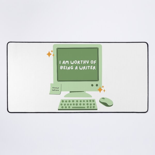 Item preview, I am worthy of being a writer. Cute affirmation design for writers. designed and sold by CreativeStrand.