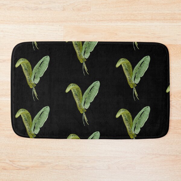 Item preview, palm leaf seamless black pattern watercolor illustration designed and sold by Yana Mustafina | Boho Soulful Designs.