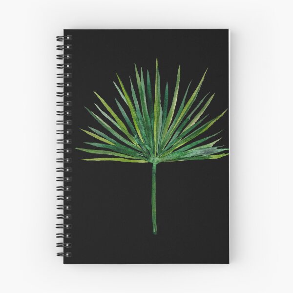 Item preview, Palm watercolor illustration on black background  designed and sold by Yana Mustafina | Boho Soulful Designs.
