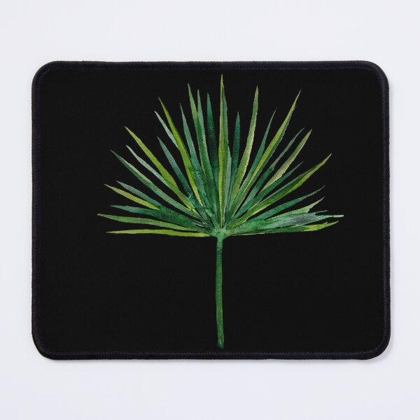 Item preview, Palm watercolor illustration on black background  designed and sold by Yana Mustafina | Boho Soulful Designs.