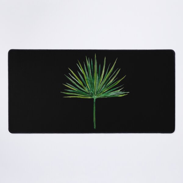 Item preview, Palm watercolor illustration on black background  designed and sold by Yana Mustafina | Boho Soulful Designs.