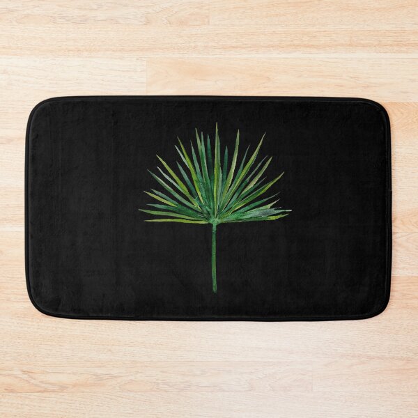 Item preview, Palm watercolor illustration on black background  designed and sold by Yana Mustafina | Boho Soulful Designs.