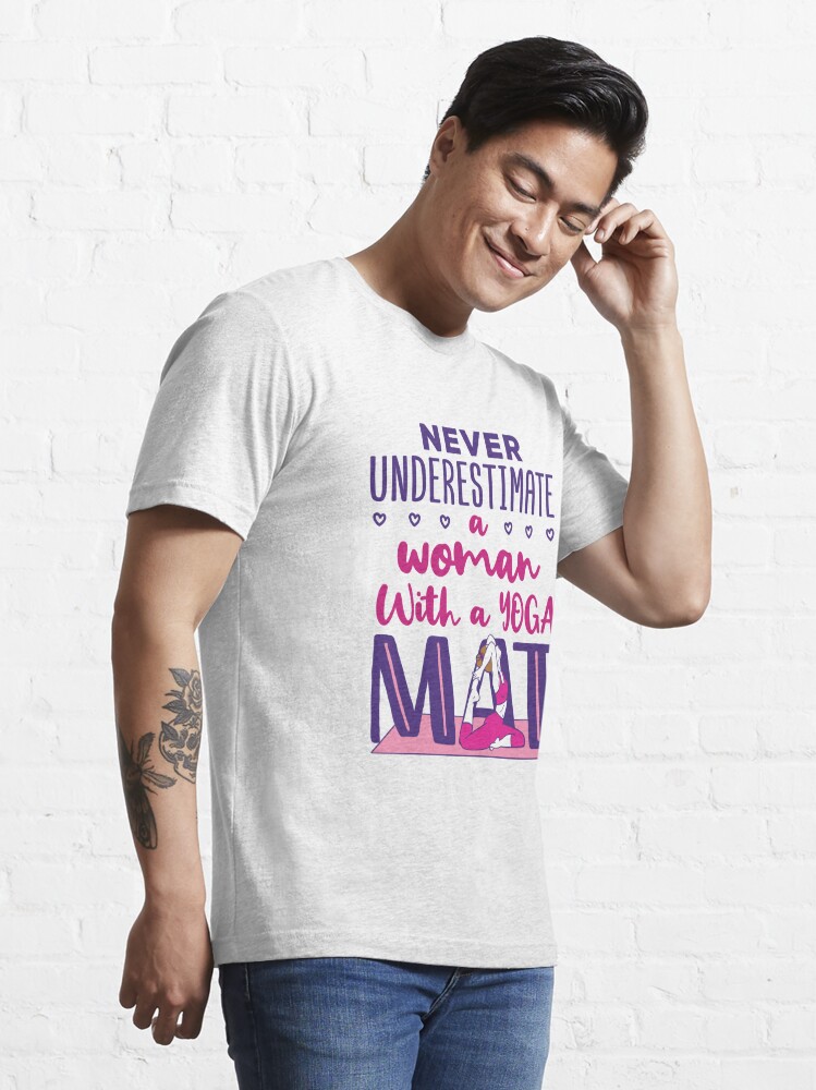 Never Underestimate a Woman with a Yoga Mat Kids T-Shirt for Sale by jaygo