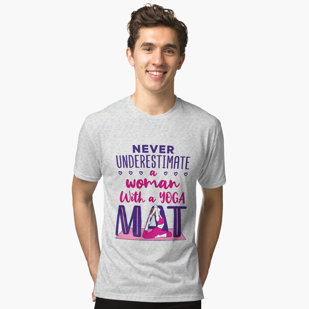 Never Underestimate a Woman with a Yoga Mat Kids T-Shirt for Sale by jaygo