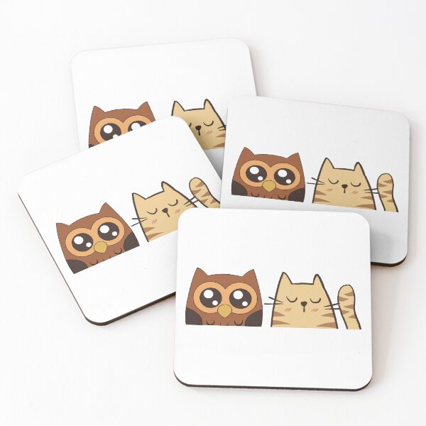 Item preview, a cat and an owl designed and sold by Amadej.