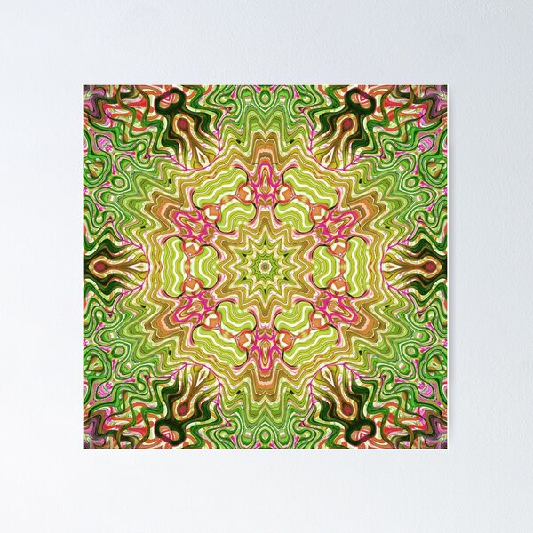 Item preview, Hippie Vibes Kaleidoscope Abstract Radial Symmetry Pattern Boho Aesthetic Art 7 of 12 designed and sold by Beachy.