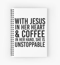 Cuaderno de espiral Con Jesús en su corazón y café en la mano, es imparable
