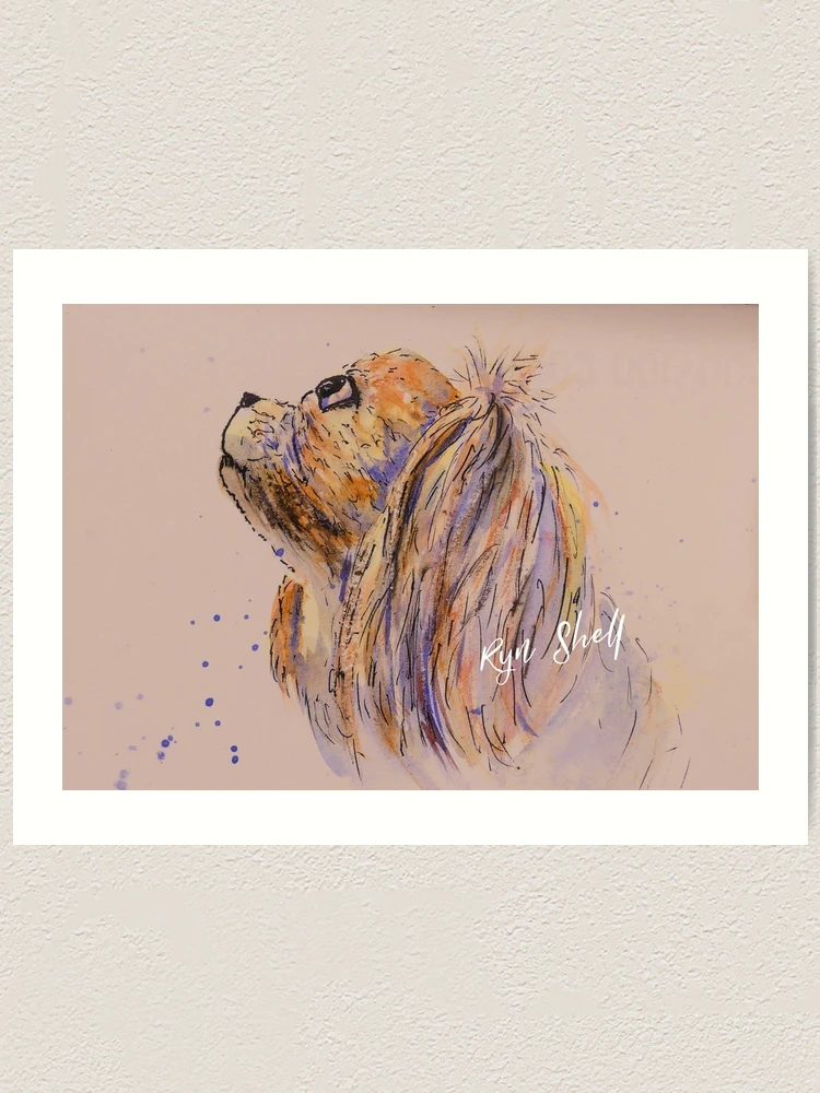 Thumbnail 1 of 3, Art Print, King Charles Spaniel designed and sold by WrenCottage.
