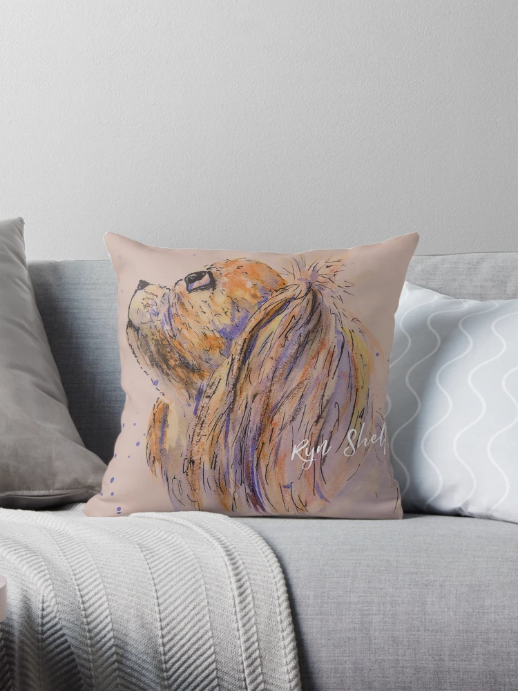 Thumbnail 1 of 4, Pillow, King Charles Spaniel designed and sold by WrenCottage.