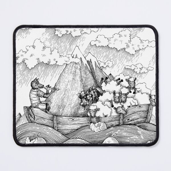 Item preview, wolf sailor and a sheep heap designed and sold by 4-piece-drawing.