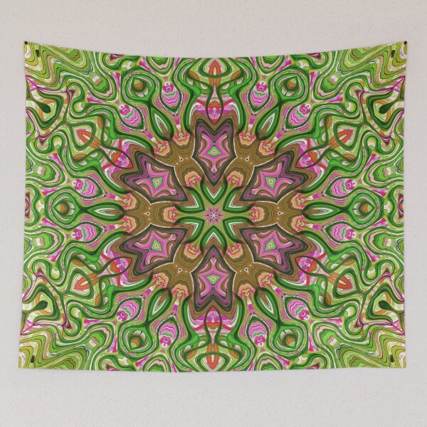 Item preview, Hippie Vibes Kaleidoscope Abstract Radial Symmetry Pattern Boho Aesthetic Art 8 of 12 designed and sold by Beachy.