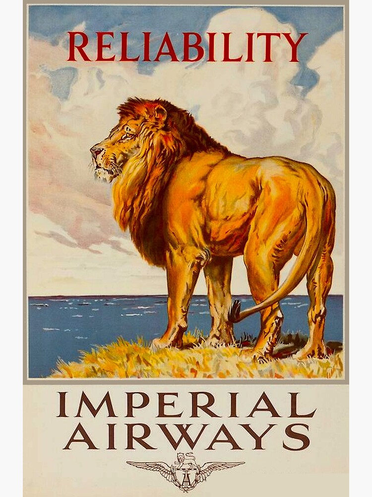"IMPERIAL AIRWAYS Vintage Reliable Flights Advertising Print" Poster