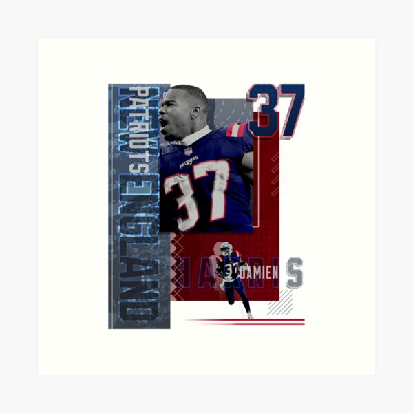 Damien Harris football Paper Poster Patriots 4 - Damien Harris - Posters  and Art Prints