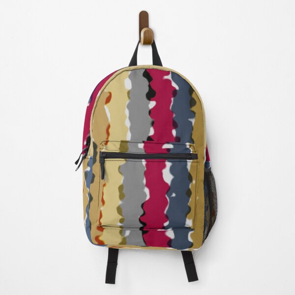 Item preview, Wavy Colour Band Lines Abstract Wine Red Blue Caramel Grey designed and sold by jocelynsart.