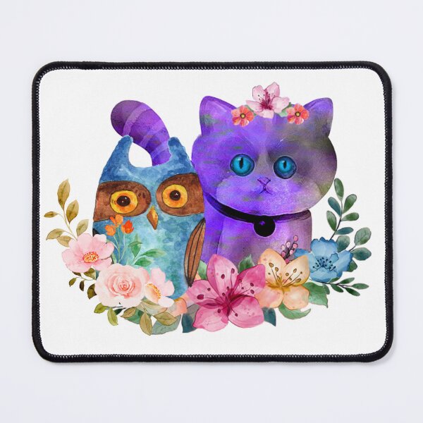 Item preview, a cat and an owl designed and sold by meh4u2.