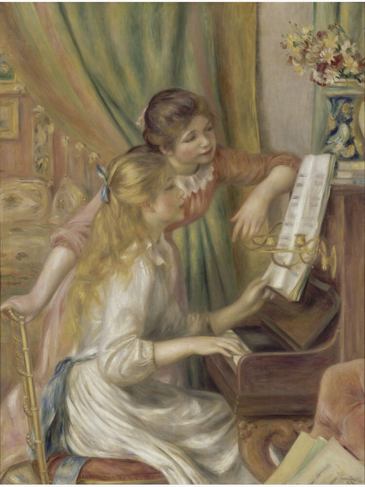 Young Girls at the Piano Oil Painting by Pierre Auguste Renoir by podartist