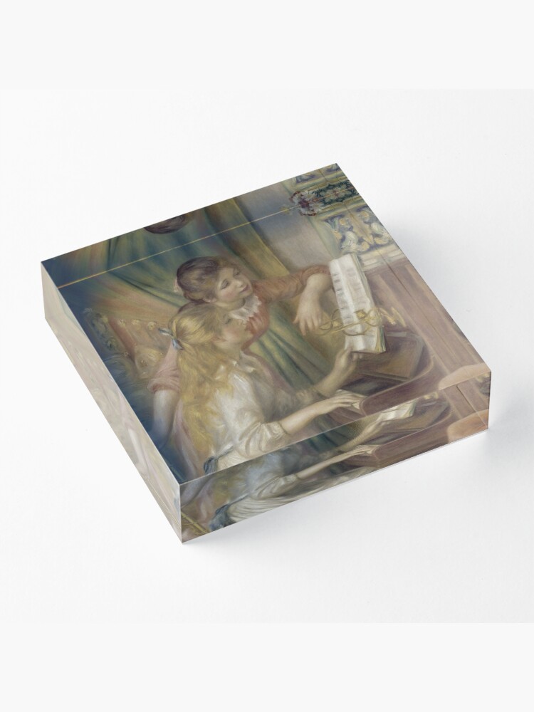 Alternate view of Young Girls at the Piano Oil Painting by Pierre Auguste Renoir Acrylic Block