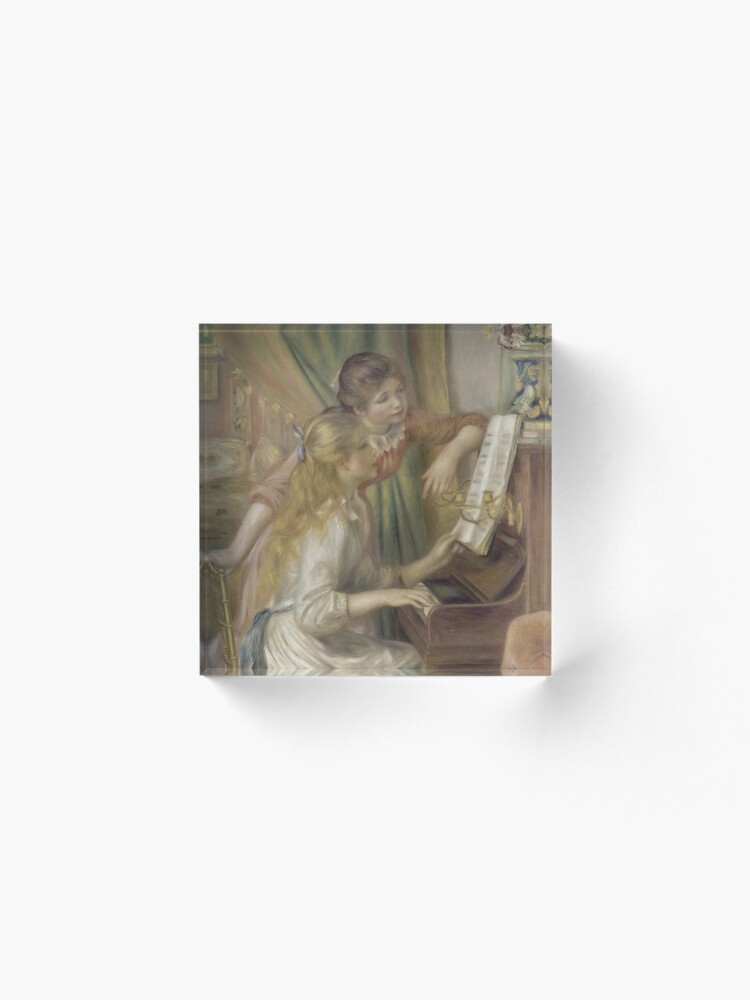 Alternate view of Young Girls at the Piano Oil Painting by Pierre Auguste Renoir Acrylic Block
