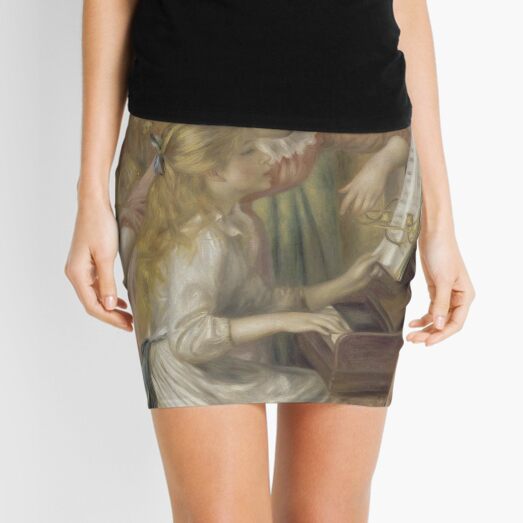 Young Girls at the Piano Oil Painting by Pierre Auguste Renoir Mini Skirt