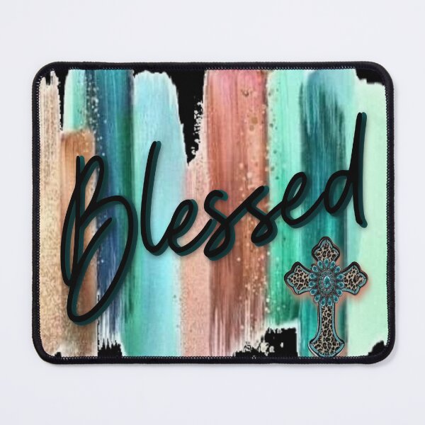 Item preview, Blessed Pastel Brush Strokes With Glitter And Western Cross designed and sold by handsoftime2020.