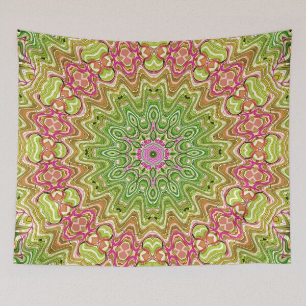 Item preview, Hippie Vibes Kaleidoscope Abstract Radial Symmetry Pattern Boho Aesthetic Art 9 of 12 designed and sold by Beachy.