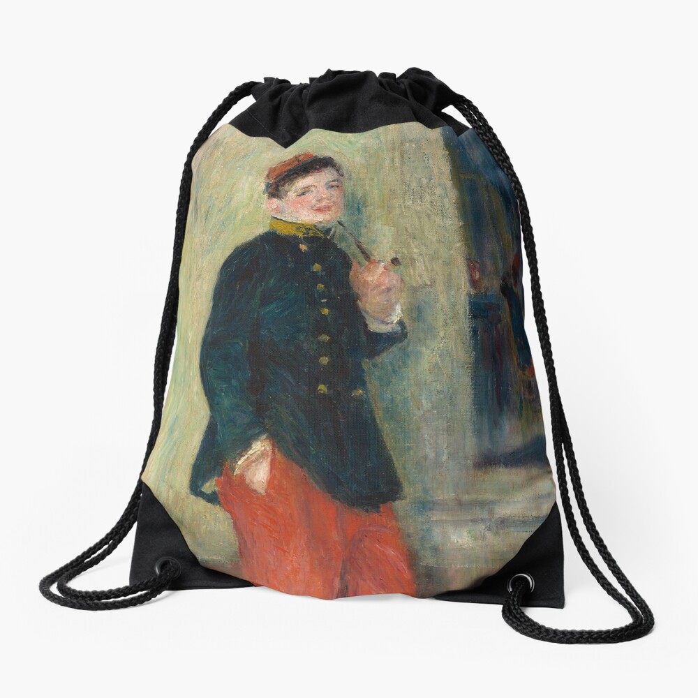 The Young Soldier oil Painting by Auguste Renoir Drawstring Bag