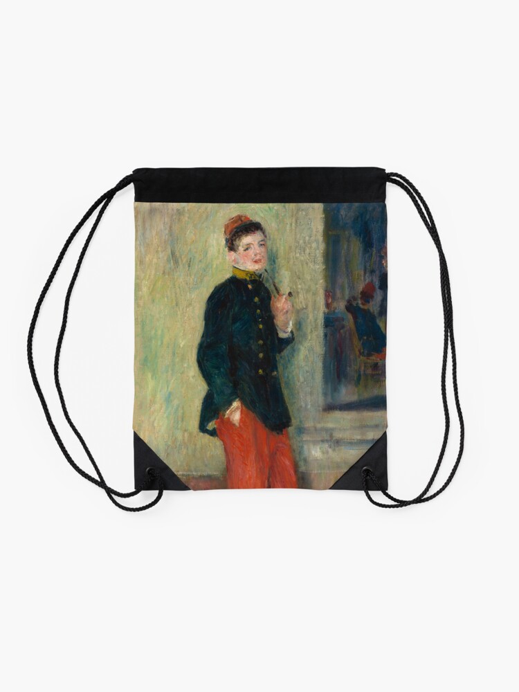 Alternate view of The Young Soldier oil Painting by Auguste Renoir Drawstring Bag