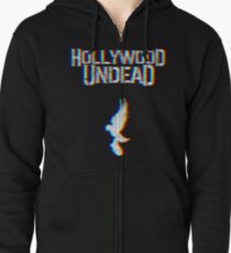 Hollywood Glitched Zipped Hoodie