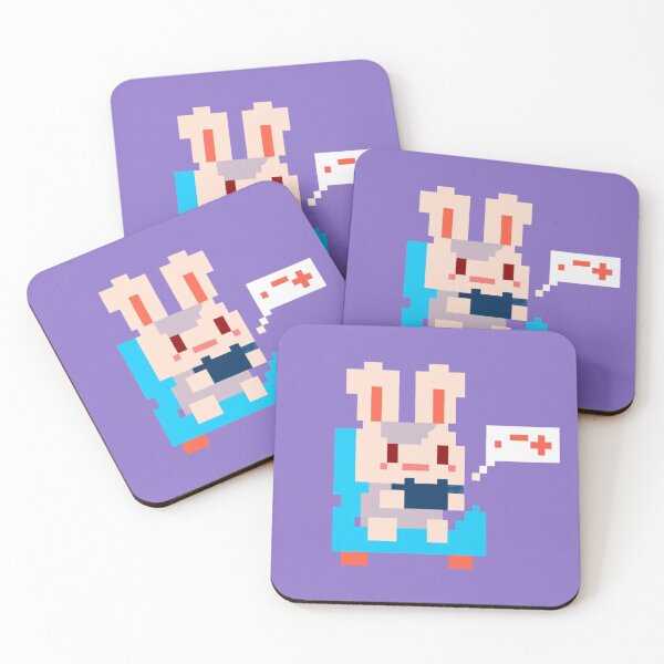Item preview, Cute bunny playing video games! Pixel art designed and sold by SightlyAmberArt.
