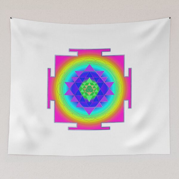 Item preview, Sri Yantra Mandala, Neon Pink+Faux Gold Accent designed and sold by PixDezines.