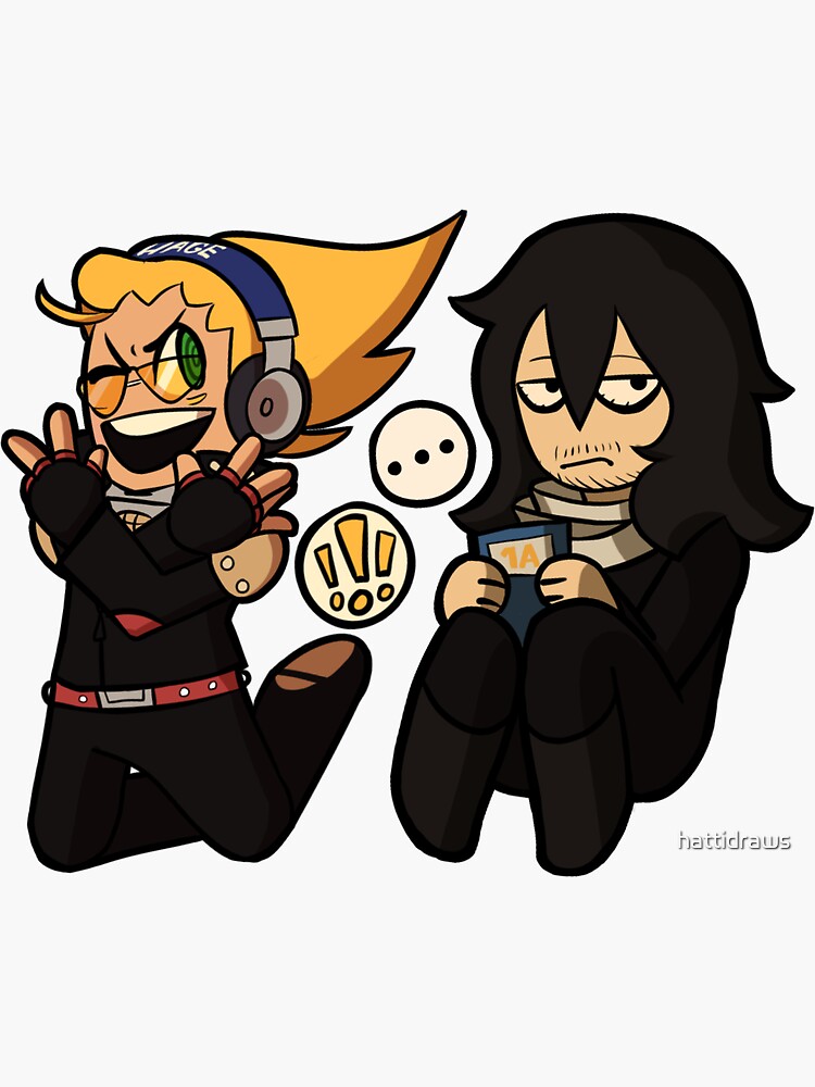 "Eraserhead / Present Mic" Sticker by hattidraws Redbubble
