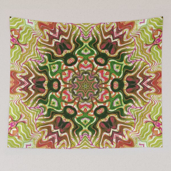 Item preview, Hippie Vibes Kaleidoscope Abstract Radial Symmetry Pattern Boho Aesthetic Art 10 of 12 designed and sold by Beachy.