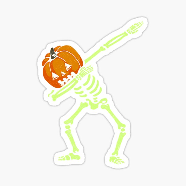 Item preview, Dabbing Skeleton Pumpkin Glow designed and sold by vomaria.