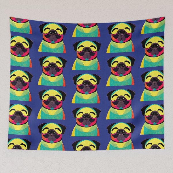 Item preview, Artistic Abstract Colorful Pug Dog Painting Art Gift designed and sold by Guarddogdrive.