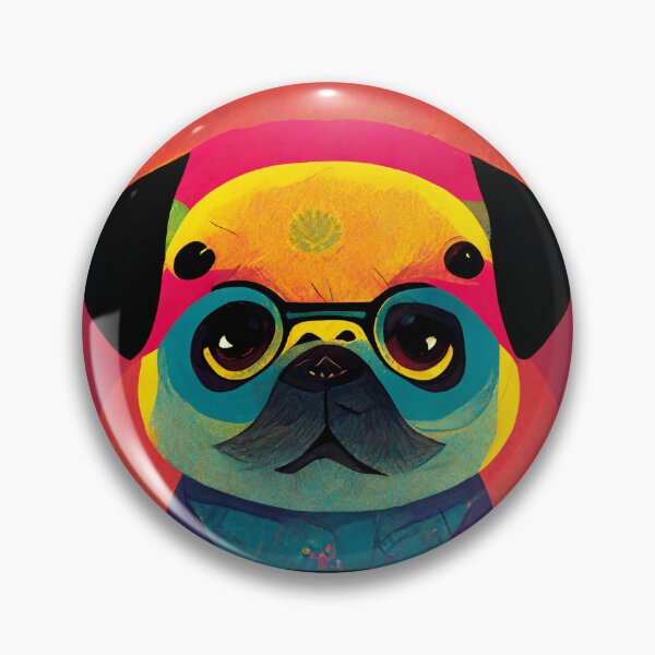 Item preview, Artistic Colorful Pug Dog Painting Art Gift designed and sold by Guarddogdrive.