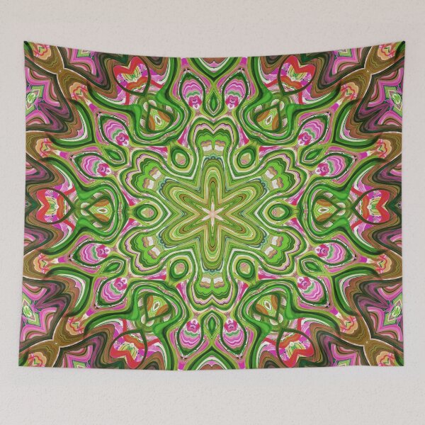 Item preview, Hippie Vibes Kaleidoscope Abstract Radial Symmetry Pattern Boho Aesthetic Art 11 of 12 designed and sold by Beachy.