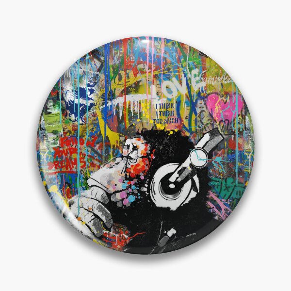 Item preview, Monkey Thinker - Banksy Urban Contemporary Colorful Street Art -  DJ Chimp designed and sold by WE-ARE-BANKSY.