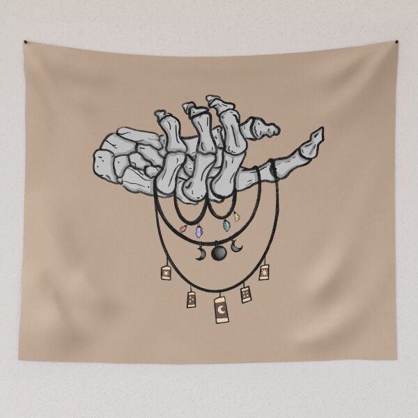 Item preview, skeleton hand with crystals and cards designed and sold by atlasbackache.