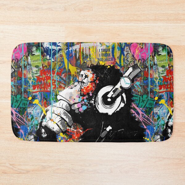 Artikel-Vorschau von Monkey Thinker – Banksy Urban Contemporary Colorful Street Art – DJ Chimp, designt und verkauft von WE-ARE-BANKSY.