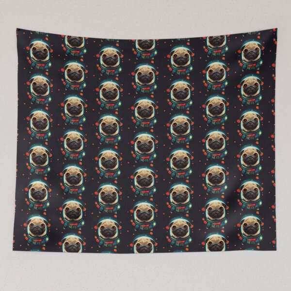 Item preview, Futuristic Galactic Space Pug Dog Weird Artistic Gift designed and sold by Guarddogdrive.