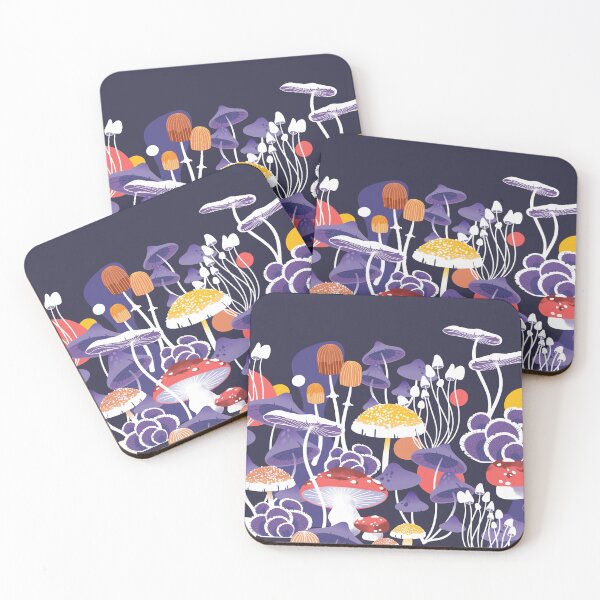 Item preview, Mushroom pattern in violet designed and sold by Pia Kolle.