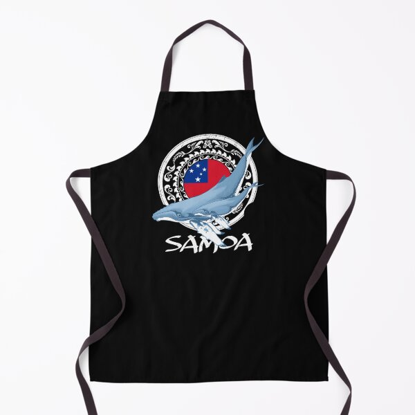 Item preview, Flag of Samoa with humpback whales designed and sold by NicGrayGraphic.