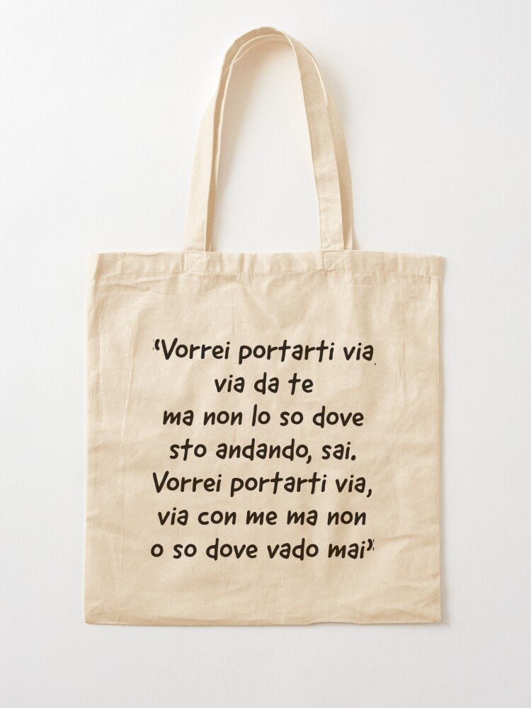 Coez vorrei portarti via - indie Italia - frasi italiano album quote frasi  canzoni  Tote Bag for Sale by fuffu