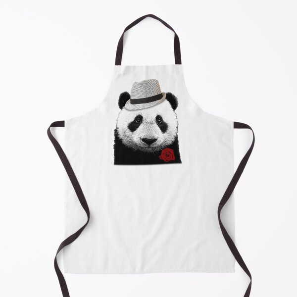 Item preview, Don Vito Pandaone panda bear portrait (white) designed and sold by Madame Memento.