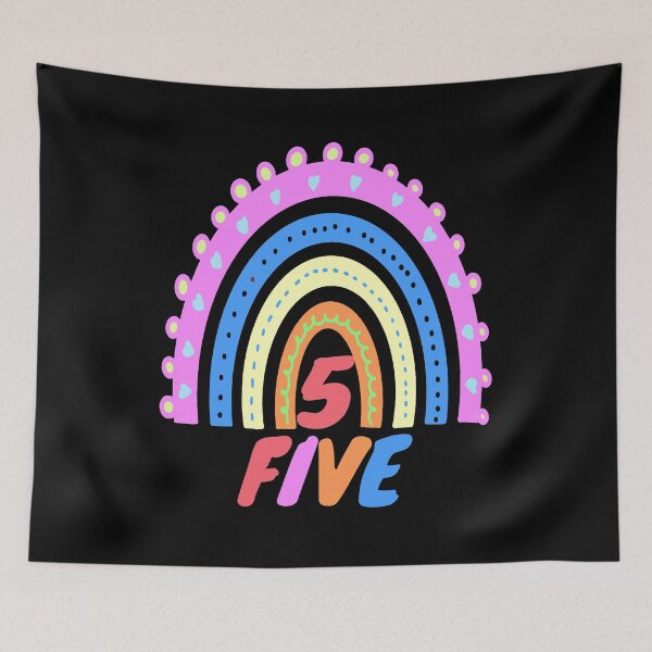 Item preview, 5 Years Old Rainbow 5th Birthday designed and sold by backham-design.
