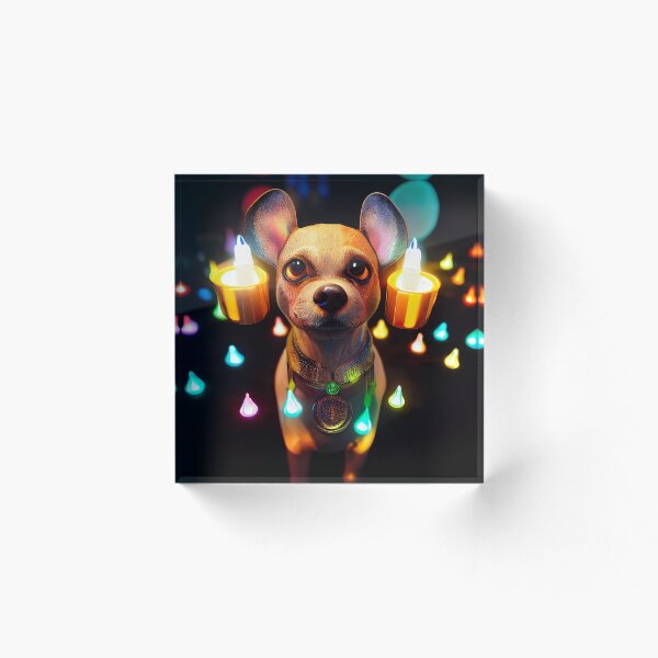Aperçu de l'œuvre Autocollant de chien heureux pour Diwali créée et vendue par TheCreativeFab.
