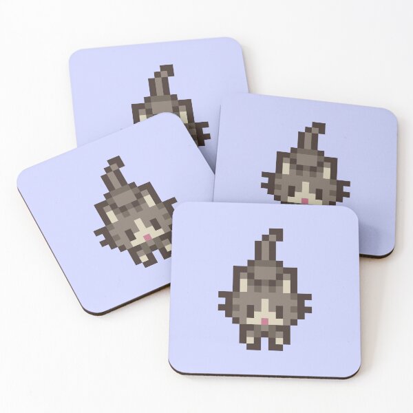 Item preview, Stardew Valley Grey/Gray Cat Standing designed and sold by aiya-pixels.